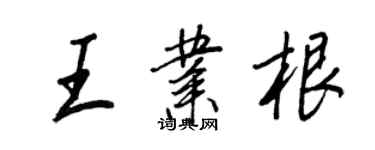 王正良王業根行書個性簽名怎么寫