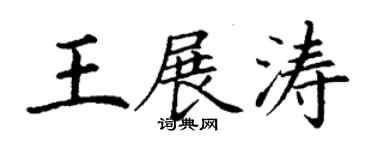 丁謙王展濤楷書個性簽名怎么寫