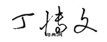 駱恆光丁博文草書個性簽名怎么寫