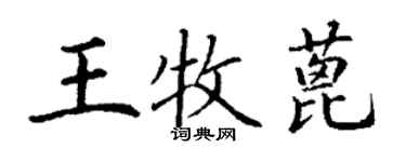 丁謙王牧蓖楷書個性簽名怎么寫