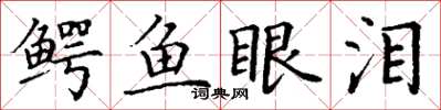 丁謙鱷魚眼淚楷書怎么寫