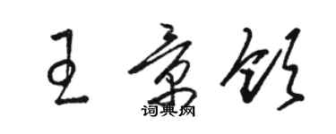 駱恆光王景領草書個性簽名怎么寫