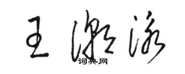 駱恆光王潮泳草書個性簽名怎么寫