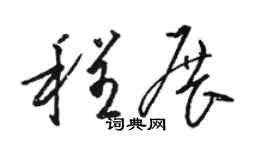 駱恆光程展草書個性簽名怎么寫