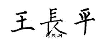 何伯昌王長平楷書個性簽名怎么寫
