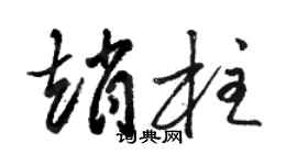 駱恆光趙柱草書個性簽名怎么寫