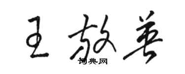 駱恆光王放英草書個性簽名怎么寫