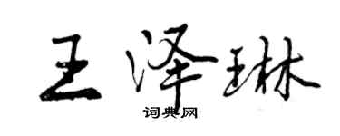 曾慶福王澤琳行書個性簽名怎么寫