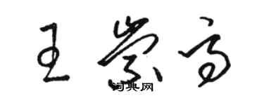 駱恆光王崇高草書個性簽名怎么寫