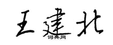 王正良王建北行書個性簽名怎么寫