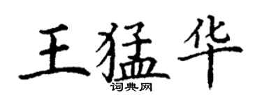 丁謙王猛華楷書個性簽名怎么寫