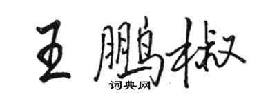 駱恆光王鵬椒行書個性簽名怎么寫
