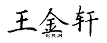 丁謙王金軒楷書個性簽名怎么寫