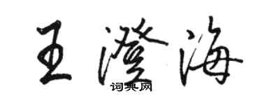 駱恆光王澄海行書個性簽名怎么寫