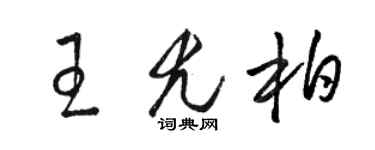 駱恆光王尤柏草書個性簽名怎么寫