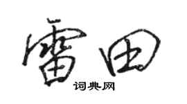 駱恆光雷田行書個性簽名怎么寫