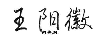 駱恆光王陽徽行書個性簽名怎么寫