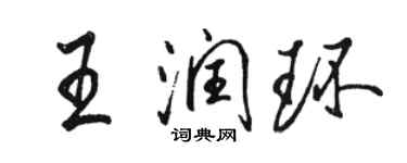 駱恆光王潤環行書個性簽名怎么寫