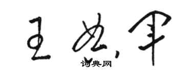 駱恆光王典軍草書個性簽名怎么寫