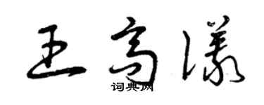 曾慶福王高儀草書個性簽名怎么寫