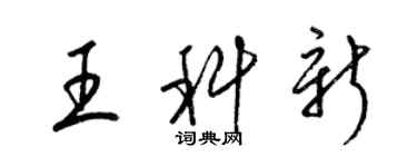 梁錦英王科新草書個性簽名怎么寫