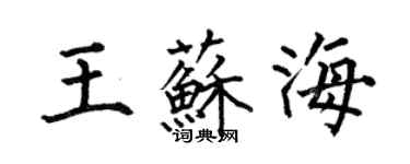 何伯昌王蘇海楷書個性簽名怎么寫