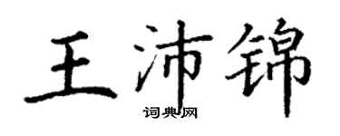 丁謙王沛錦楷書個性簽名怎么寫