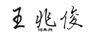 駱恆光王兆俊行書個性簽名怎么寫