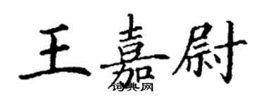 丁謙王嘉尉楷書個性簽名怎么寫