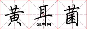 荊霄鵬黃耳菌楷書怎么寫