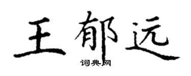丁謙王郁遠楷書個性簽名怎么寫