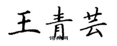 丁謙王青芸楷書個性簽名怎么寫
