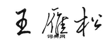 駱恆光王雁松行書個性簽名怎么寫