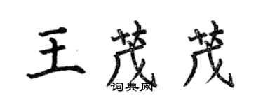 何伯昌王茂茂楷書個性簽名怎么寫