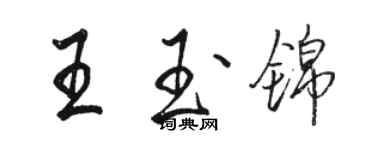 駱恆光王玉錦行書個性簽名怎么寫