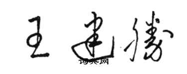 駱恆光王建勝草書個性簽名怎么寫