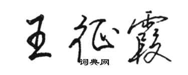 駱恆光王征霞行書個性簽名怎么寫