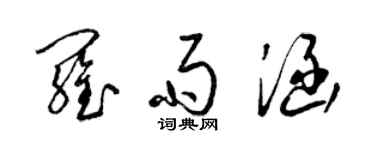 梁錦英羅雨涵草書個性簽名怎么寫
