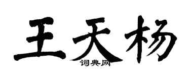 翁闓運王天楊楷書個性簽名怎么寫