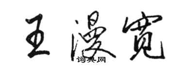 駱恆光王漫寬行書個性簽名怎么寫