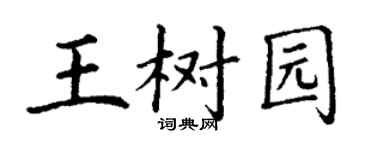 丁謙王樹園楷書個性簽名怎么寫