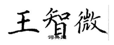丁謙王智微楷書個性簽名怎么寫