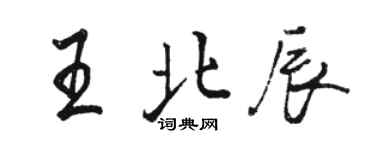 駱恆光王北辰行書個性簽名怎么寫