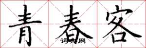 丁謙青春客楷書怎么寫