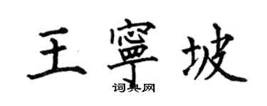 何伯昌王寧坡楷書個性簽名怎么寫