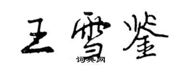 曾慶福王雪鑒行書個性簽名怎么寫