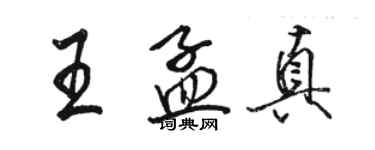 駱恆光王孟真行書個性簽名怎么寫