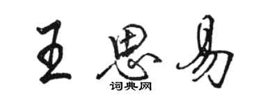 駱恆光王思易行書個性簽名怎么寫