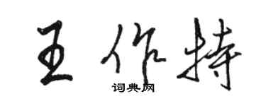 駱恆光王作特行書個性簽名怎么寫