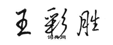 駱恆光王彩勝行書個性簽名怎么寫